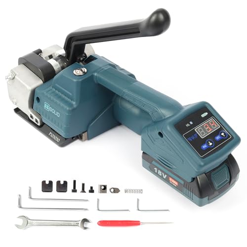 U.S. SOLID Halbautomatische Umreifungsmaschine mit LCD-Bildschirm für 13-16mm PP PET Bänder, 2 x 4000mah zur Bänderung für Boxen und Paletten U.S. SOLID Halbautomatische Umreifungsmaschine mit LCD-Bildschirm für 13-16mm PP PET Bänder, 2 x 4000mah zur Bänderung für Boxen und Paletten von U.S. Solid