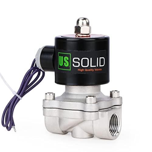 U.S. Solid 1/2" G 12V DC Edelstahl Magnetventil Direktgesteuert für Wasser Luft Gas Öl NC Stainless Steel Solenoid Valve von U.S. Solid