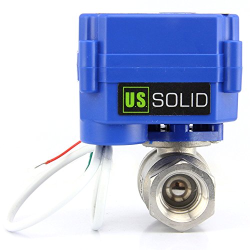 U.S. Solid 1/4" Motorkugelhahn Edelstahl Elektrische Zonenventil 2 Wege, 9-24V AC/DC, 2 Drähte, Automatische Rückkehr NC von U.S. Solid