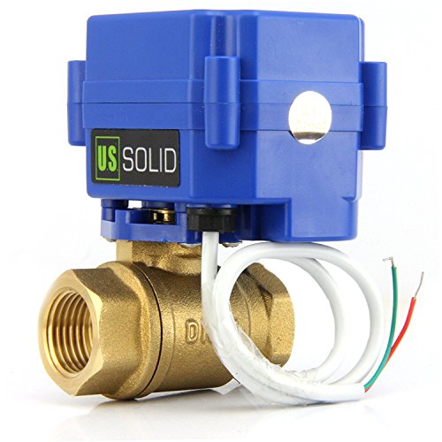 U.S. Solid 1" Motorisierter Kugelhahn, Messing, Elektrischer Kugelhahn, stromlos offen, DN25, 9–24 V AC/DC, 2 Drähte, automatische Rücklaufeinrichtung von U.S. Solid