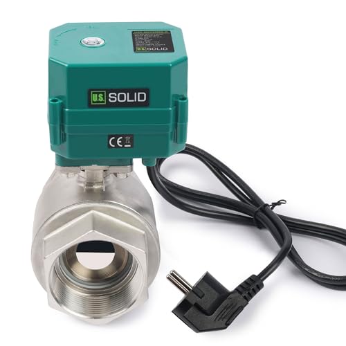 U.S. Solid 2" Motorkugelhahn mit Stecker 230V AC DN50, 2 Wege Edelstahl-Elektrokugelhahn, automatische Rückkehr, stromlos geschlossen von U.S. Solid