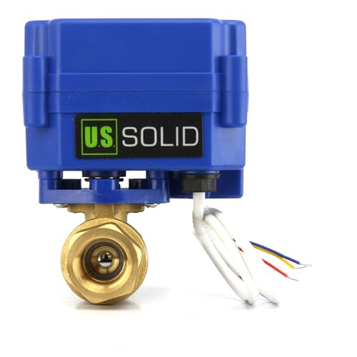 U.S. Solid Motorisierter Kugelhahn - G1/2" Messing-Elektrischer Kugelhahn, Vollport, 9-24V AC/DC und 3-Draht-1-Wege-Positive-Break-Setup von U.S. Solid