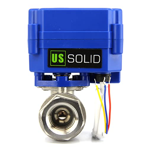 U.S. Solid Motorisierter Kugelhahn - G3/4" Edelstahl-Elektrischer Kugelhahn, Vollport, 9-24V AC/DC und 3-Draht-1-Wege-Positive-Break-Setup von U.S. Solid