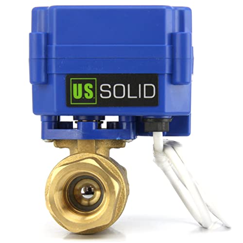 U.S. Solid Motorisierter Kugelhahn - G3/4" Messing-Elektrischer Kugelhahn, Standardport, 9-24V AC/DC und 3-Draht-1-Wege-Positive-Break-Setup von U.S. Solid