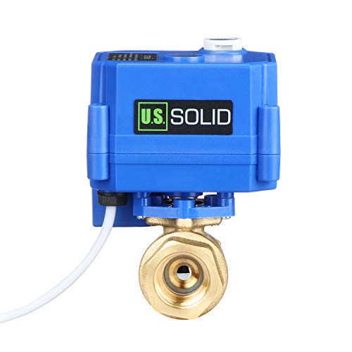 U.S. Solid Motorkugelhahn mit Manueller Funktion-1/2" Messing, 2 Wege DN15 Elektrische Zonenventil, 9-24V AC/DC, 2 Drähte, Automatische Rückkehr NC von U.S. Solid