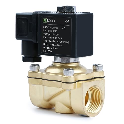 U.S. Solid Magnetventil Elektrisch Wasserventil 12V DC stromlos geschlossen 10 bar, VITON (3/4", Messing) U.S. Solid Magnetventil Elektrisch Wasserventil 12V DC stromlos geschlossen 10 bar, VITON (3/4", Messing) von U.S. Solid