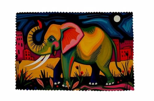 U24 Brillenputztuch Elefant Motiv Nr. 5 Glasreinigungstuch Microfasertuch von U24