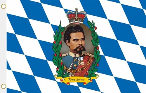 U24 Flagge Fahne Bayern König Ludwig mit Schrift 90 x 150 cm von U24