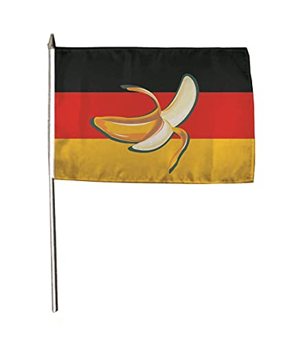U24 Flagge Fahne Stockflagge Bananenrepublik Deutschland 30 x 45 cm Stockfahne 3er Pack von U24
