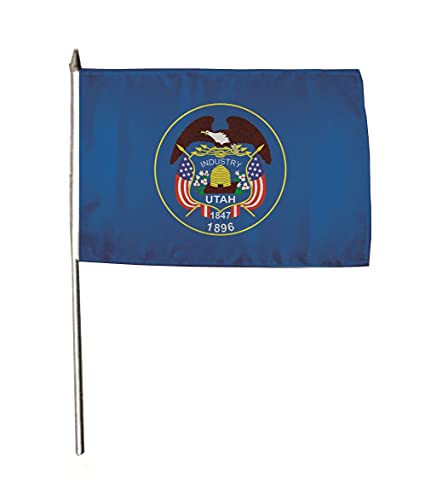 U24 Flagge Fahne Stockflagge Utah 30 x 45 cm Stockfahne 3er Pack von U24