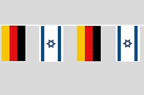 U24 Flaggenkette Deutschland - Israel 10,40 m Fahne Flagge Fahnenkette Freundschaft von U24