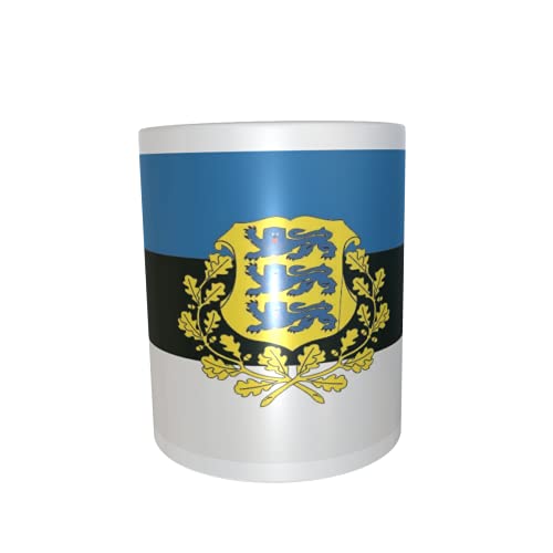 U24 Tasse Kaffeebecher Mug Cup Flagge Estland mit Wappen von U24