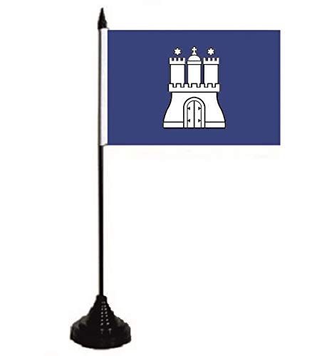 U24 Tischflagge Hamburg blau Fahne Flagge Tischfahne 10 x 15 cm von U24