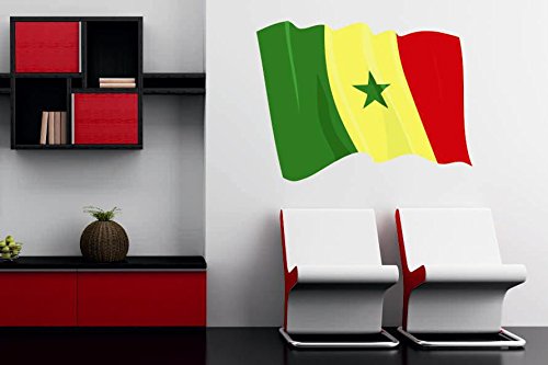 U24 Wandtattoo Wehende Flagge Senegal 45 x 33 cm von U24