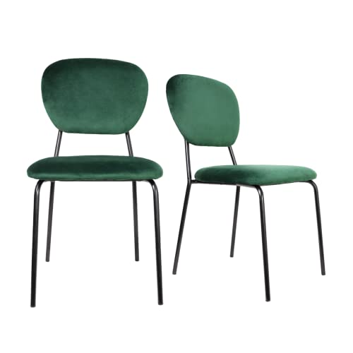 U2PICK Esszimmerstühle 2er-Set, Stapelbar Essstühle Samtbezug Polsterstuhl Stühle, Polsterstuhl mit Rückenlehne Metallbeinen, Akzentstuhl für Wohnzimmer Schlafzimmer Küche,Grün U2PICK Esszimmerstühle 2er-Set, Stapelbar Essstühle Samtbezug Polsterstuhl Stühle, Polsterstuhl mit Rückenlehne Metallbeinen, Akzentstuhl für Wohnzimmer Schlafzimmer Küche,Grün von U2PICK