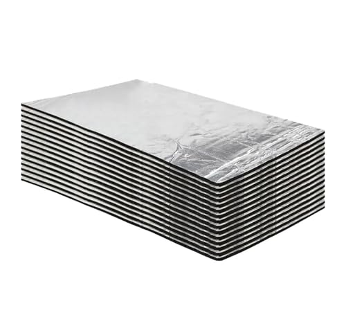 Motorwärmedämmkissen Auto-Schallschutz-Pad, Baumwolle, Mehrzweck, selbstklebend, geschlossenzelliger Schaumstoff, Aluminiumfolie Insulation Pad(20PCS) von UAGFDFF