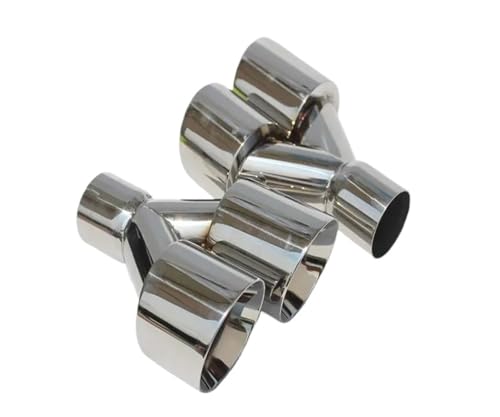 UAGFDFF Auspuffblende Auspuff 1 Paar 63 mm/89 mm Dual 304 Edelstahl Universal Auto-Auspuffblende Doppelendrohr für Benz Auto-Endrohr(63MM IN 76MM Out) von UAGFDFF