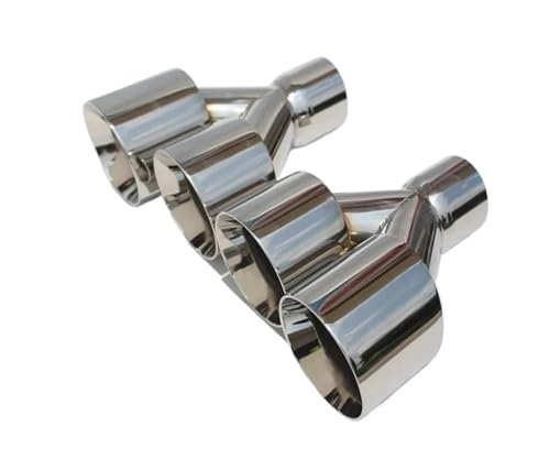UAGFDFF Auspuffblende Auspuff 1 Paar 63mm/89 mm Dual 304 Edelstahl Universal Auto Auspuffblende Doppelendrohr Auto Endrohr(66MM IN 76MM Out) von UAGFDFF
