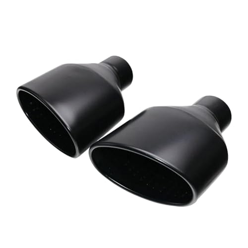 UAGFDFF Auspuffblende Auspuff 1 Paar Edelstahl Universal Auto Auspuff Endrohr 63mm Outlet Rolled Oval Slant Schalldämpfer Endrohr(P0DJ3027f-LR) von UAGFDFF