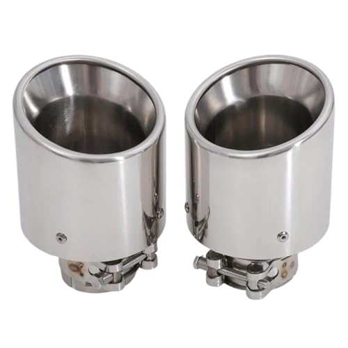 UAGFDFF Auspuffblende Auspuff 1 Pcs Universal Edelstahl Auto Hinten Auspuffrohr Schwanz Schalldämpfer Spitze Runde Für Toyota(IN 67MM Out 89MM) von UAGFDFF