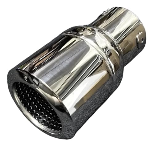 UAGFDFF Auspuffblende Auspuff 1PC Düse Schalldämpfer Auspuffspitze Auto Auspuffrohr Modifikation Schwanz Hals Endrohr Einstellbarer Winkel Bolzenverbindung(Silber) von UAGFDFF