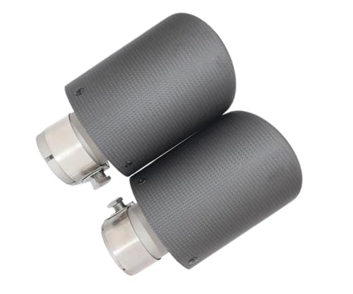UAGFDFF Auspuffblende Auspuff 2 X Auto Auspuff Endrohr Carbon Schalldämpfer Spitze Schwanz Ende Universal Auto End Rohre(63MM IN 114MM Out) von UAGFDFF