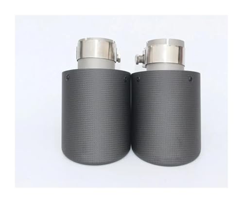 UAGFDFF Auspuffblende Auspuff 2 X Auto Auspuff Endrohr Carbon Schalldämpfer Spitze Schwanz Ende Universal Für A5 Auto endrohr(63MM IN 114MM Out) von UAGFDFF