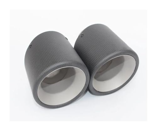 UAGFDFF Auspuffblende Auspuff 2 X Auto Auspuff Endrohr Carbon Schalldämpfer Spitze Schwanz Ende Universal Für Opel Auto endrohr(60MM IN 114MM Out) von UAGFDFF