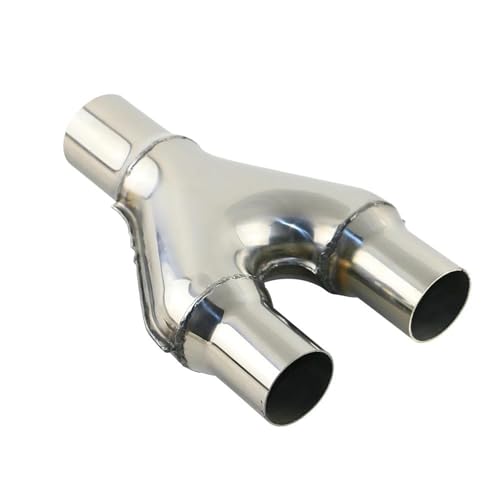 UAGFDFF Auspuffblende Auspuff 51mm/57mm/63mm Einlass/Auslass Universal Edelstahl Modifiziertes Autoauspuff-Y-Rohr Schalldämpferspitze Y-Form(YP-2525) von UAGFDFF