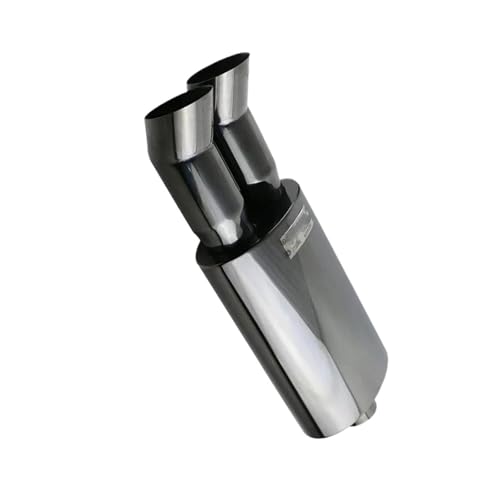 UAGFDFF Auspuffblende Auspuff Edelstahl-Auspuffrohr 2,5'' Einlass 76mm Doppelauslass Universal Sport Sound Endschalldämpfer von UAGFDFF