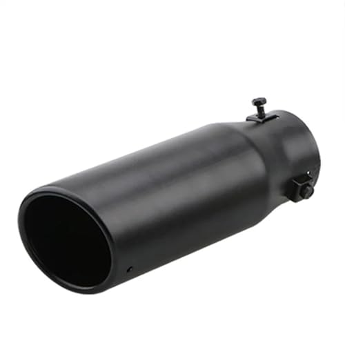 UAGFDFF Auspuffblende Auspuff Einzelrohr Edelstahl Auto Auspuff Schalldämpfer Schwanz Hals Auto Heck Hals Auspuff Schalldämpfer Auto Teile(Schwarz) von UAGFDFF