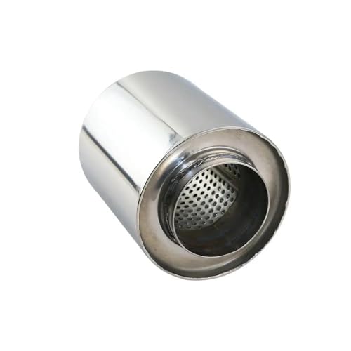UAGFDFF Auspuffblende Auspuff Universal-Auspuffschalldämpfer-Resonator 2,5-Zoll-Einlass Edelstahl-Auspuffspitze Endrohr Schalldämpfer(ZZ401c) von UAGFDFF