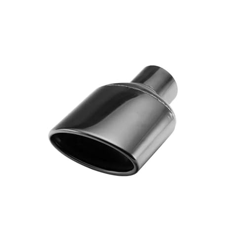 UAGFDFF Auspuffblende Auspuff Universal Auto 57mm Auspuff Endrohr Edelstahl Rolled Outlet Auto Schalldämpfer Endrohr(Black Without Logo) von UAGFDFF