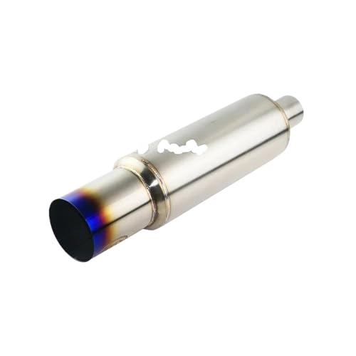 UAGFDFF Auspuffblende Auspuff Universal-Auto-Schalldämpfer gerade 2,5 Zoll Einlass 4 Zoll Auslass Edelstahl-Sportschalldämpfer-Auspuffrohr von UAGFDFF