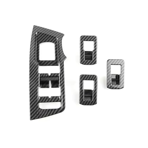 UAGFDFF Auto Zierleiste Für VW Für Tiguan 2017-2021 LHD Auto Innentür Armlehne Panel Fensterheber-Taste Rahmenabdeckung Verkleidung Zubehör Dekoration Aufkleber(Carbon Texture) von UAGFDFF