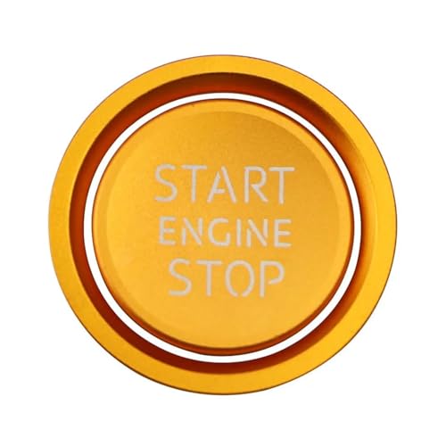 UAGFDFF Car Trim Strips Auto Zündung Motor Start Stop Taste Abdeckung Fall Aufkleber für A4 B8 B9 A5 A6 A7 C7 Q3 Q5 S3 Zubehör Aufkleber(Gelb) von UAGFDFF