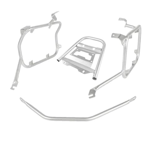 UAGFDFF Für CRF1100L Für Africa Twin Adventure Sport 2021 Motorrad Edelstahl Gepäckträger Packtaschen Topcase Sattelhalterung Gepäck Träger Fracht Regal Halter(Silber) von UAGFDFF