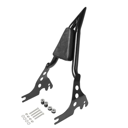 UAGFDFF Für Sportster Für XL 1200 883 72 48 Motorrad Hinten Passagier Rückenlehne Sissy Bar Rack Kissen Pad Abnehmbare Gepäck Träger Fracht Regal Halter(Schwarz glänzend) von UAGFDFF