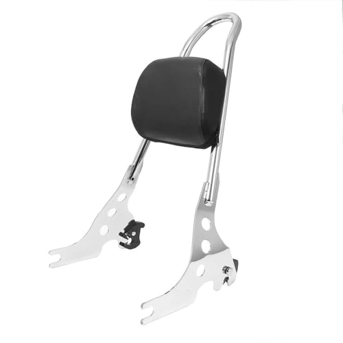 UAGFDFF Für Sportster Für XL 883C 883R 1200R 1200C Motorrad Abnehmbare Sissy Bar Hinten Passagier Rückenlehne Kissen Pad Gepäck Träger Fracht Regal Halter(Chrome) von UAGFDFF