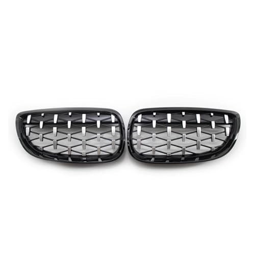UAGFDFF Gitter 1 Paar Auto Frontstoßstange Nierengrill Diamant Stil Meteor Grill Für 3er E92 E93 Coupé 2006 2007 2008 2009 Kühler(Black Sliver) von UAGFDFF