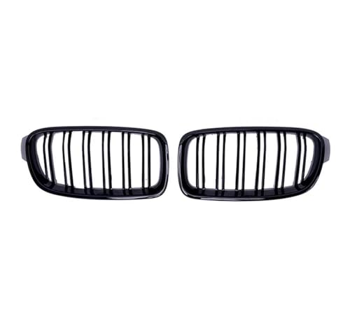 UAGFDFF Gitter 1 Paar Front Nierengitter Racing Grills für X3 F25 2010 2011 2012 2013 Dual 2 Lamellen Double Line Stoßfängergitter Kühler(Matte Black) von UAGFDFF
