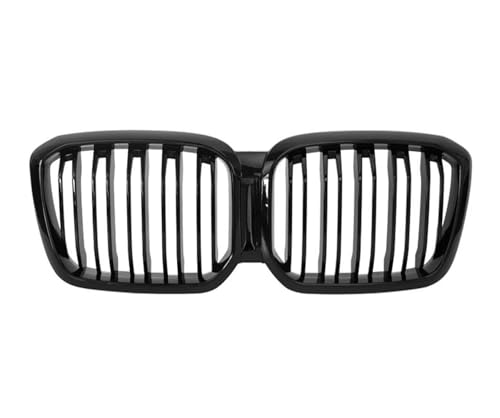 UAGFDFF Gitter 2 STÜCKE Auto Vorderen Stoßfänger Nierengrill Doppellamelle für X3 X4 G01 G02 G08 2022-2024 Haubengrill Glanz Schwarz Racing Grills Kühler(None Hole) von UAGFDFF