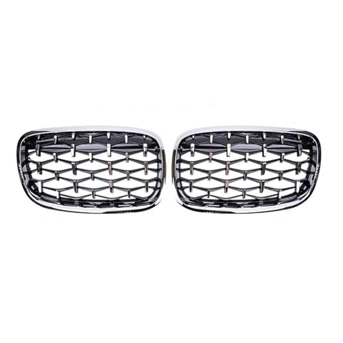 UAGFDFF Gitter 51137305590 51137157687 51137157688 1 Paar Front Niere Kühlergrill Diamant Grill 51137305589 für X5 E70 X6 E71 E72 Kühler(Silber) von UAGFDFF