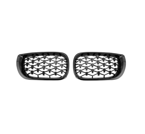 UAGFDFF Gitter Auto Frontstoßstange Diamant Nierengrill Gitter für E46 4 Tür 4D 3 Serie 02-05 Meteor Stil Außendekoration Kühler(Schwarz) von UAGFDFF