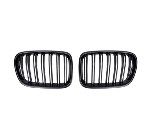 UAGFDFF Gitter Auto Frontstoßstangengitter 2 Lamellen Racing Grills für X3 F25 2011 2012 2013 Doppellamellen Doppellinie Nierengrill Kühler(Matte Black) von UAGFDFF