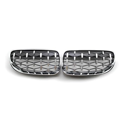 UAGFDFF Gitter Auto Vorderen Stoßfänger Nierengrill Diamant Meteor Racing Grill Für E92 E93 LCI 2 Türen 2010-2012 51137254967 51137254968 Kühler(Sliver) von UAGFDFF