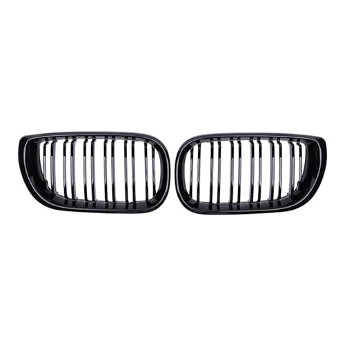 UAGFDFF Gitter Carbon Fiber Nieren Grills Grille Racing Grill Auto Front Stoßstange Gitter Für E46 3 Serie 02-05 4 Tür Kühler(Schwarz glänzend) von UAGFDFF