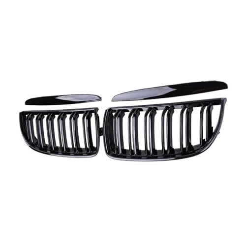 UAGFDFF Gitter Chrom Auto Front Niere Grill Grille Haube Racing Grills Galvanisieren Für E60 E61 5 Serie 2003-2009 Kühler(Schwarz glänzend) von UAGFDFF
