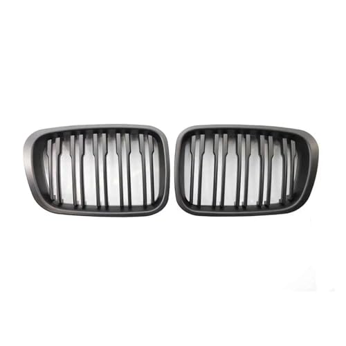 UAGFDFF Gitter Doppel-Linie Matt Schwarz Stil Front Niere Kühlergrill Lamellen Stil Grill Für E46 4 Türen 1998 1999 2000 2001 Kühler(Mattschwarz) von UAGFDFF
