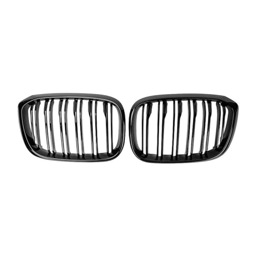 UAGFDFF Gitter Frontstoßstange Nierengrill Doppellamellen Racing Grills Ersatz für G01 X3 X3 Für M G02 X4 2018 2019 2020 2021 Kühler(Glänzend schwarz) von UAGFDFF